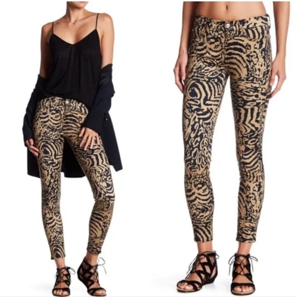 7For All Mankind The Ankle Skinny Gwenevere Animal Print Jeans Size 30 NWT